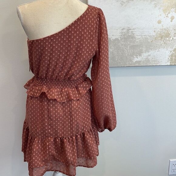 Altar’d State One Shoulder long sleeve dress (mauve) - Picture 4 of 4